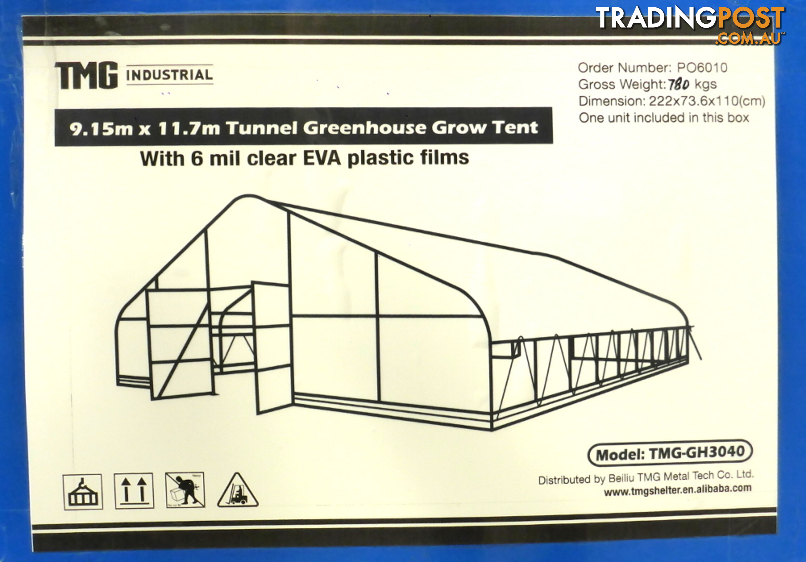 Huge 9.15m x 11.7m (107m2) Greenhouse Tunnel Building Grow Tent