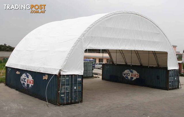 New 18m x 12m Double Trussed Container Shelter Workshop Igloo Dome