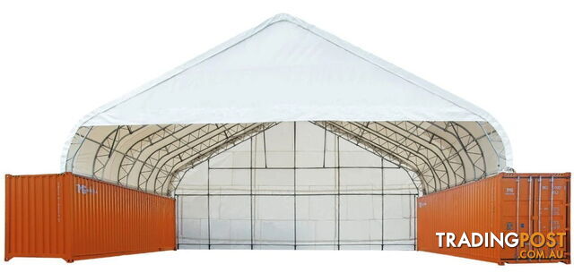 New 15m x 12m Double Trussed Container Shelter Workshop Igloo Dome with EndWalls