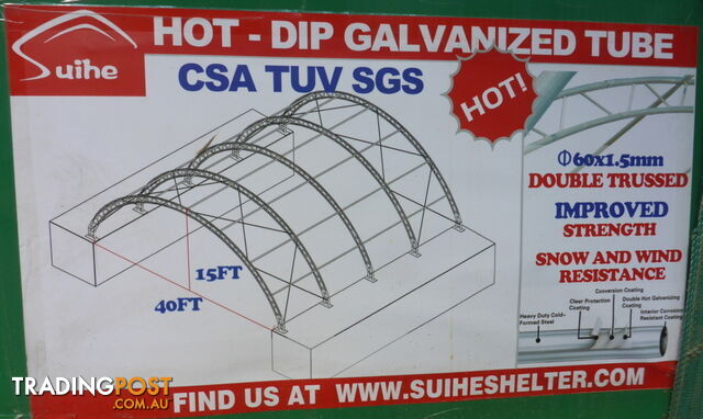 New 12m x 12m Double Trussed Container Shelter Workshop Igloo Dome