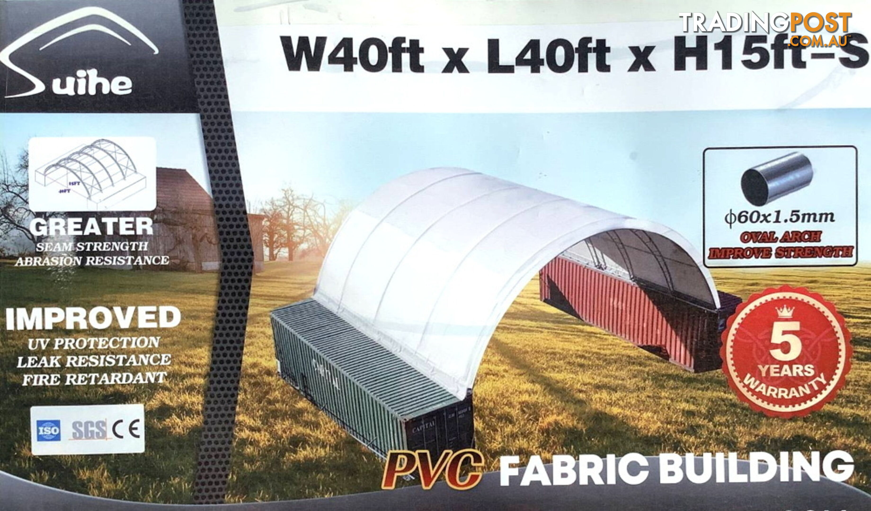 New 12m x 12m Double Trussed Container Shelter Workshop Igloo Dome