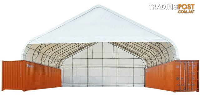 New 15m x 12m Double Trussed Container Shelter Workshop Igloo Dome with EndWalls