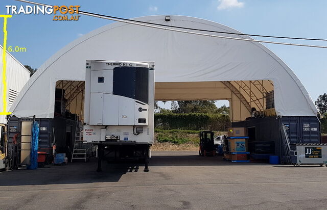 New 18m x 12m Double Trussed Container Shelter Workshop Igloo Dome