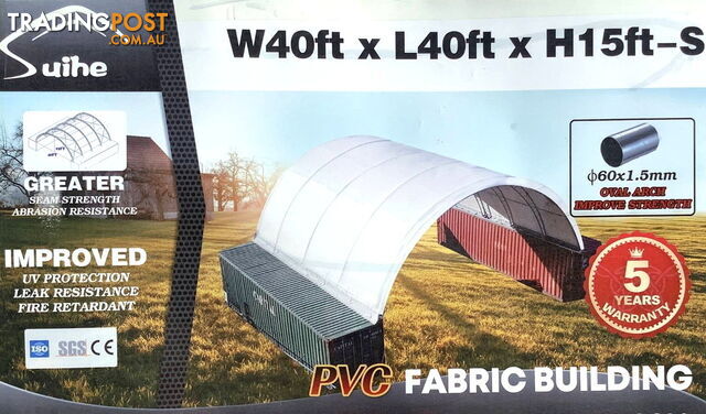 New 12m x 12m Double Trussed Container Shelter Workshop Igloo Dome