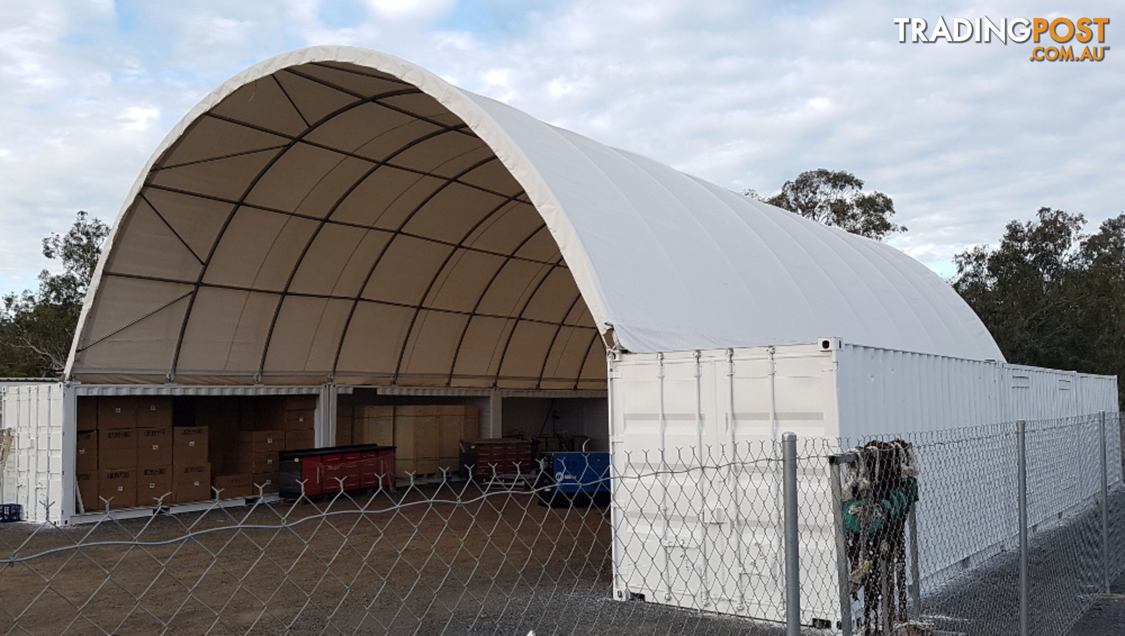 New 12m x 18m (223m2) Container Shelter Workshop Igloo Dome