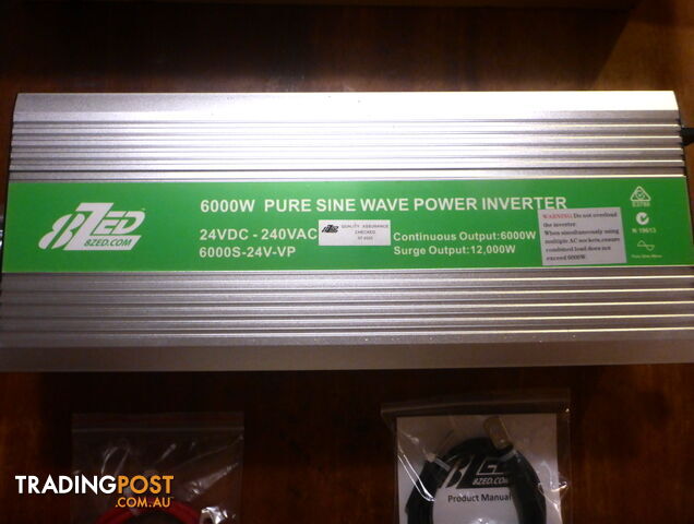 RRP $3480. New 6000w (12000w peak) 24Vdc-240Vac Pure Sine Wave Power Inverter