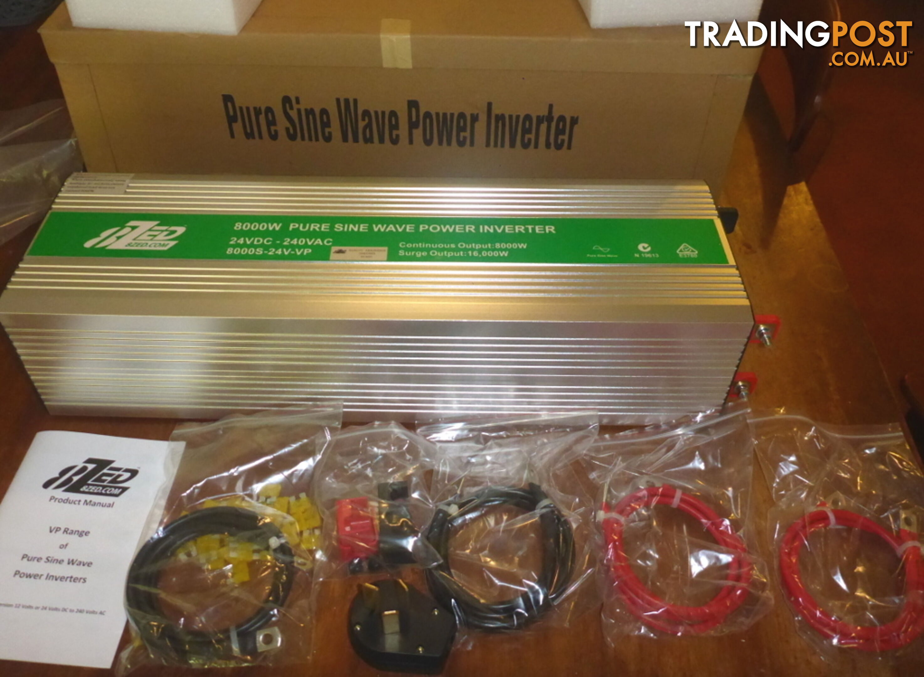 RRP $4550. New 8000w (16000w peak) 24Vdc-240Vac Pure Sine Wave Power Inverter