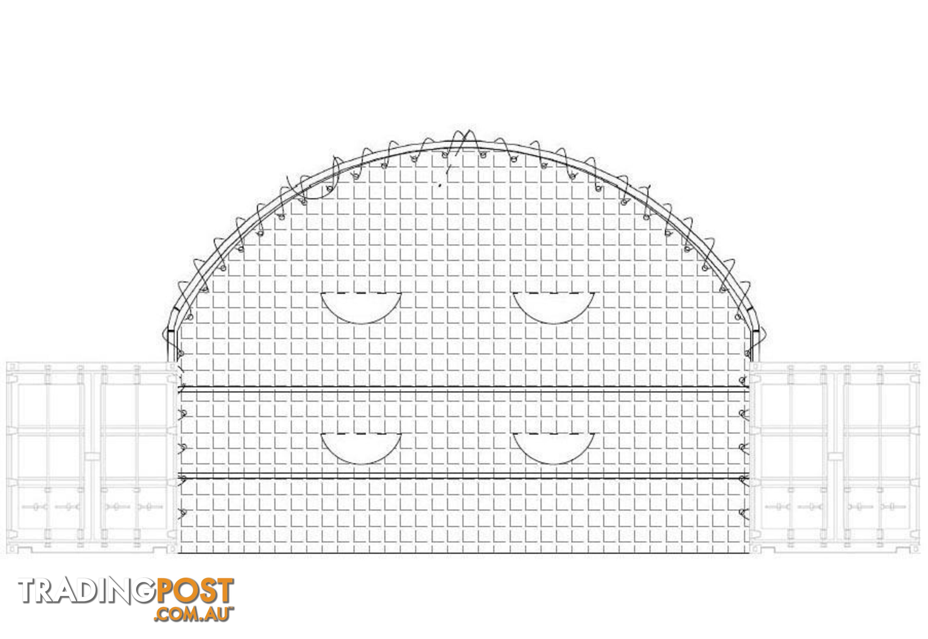 New Rear End Wall for 6m wide Container Shelter Dome