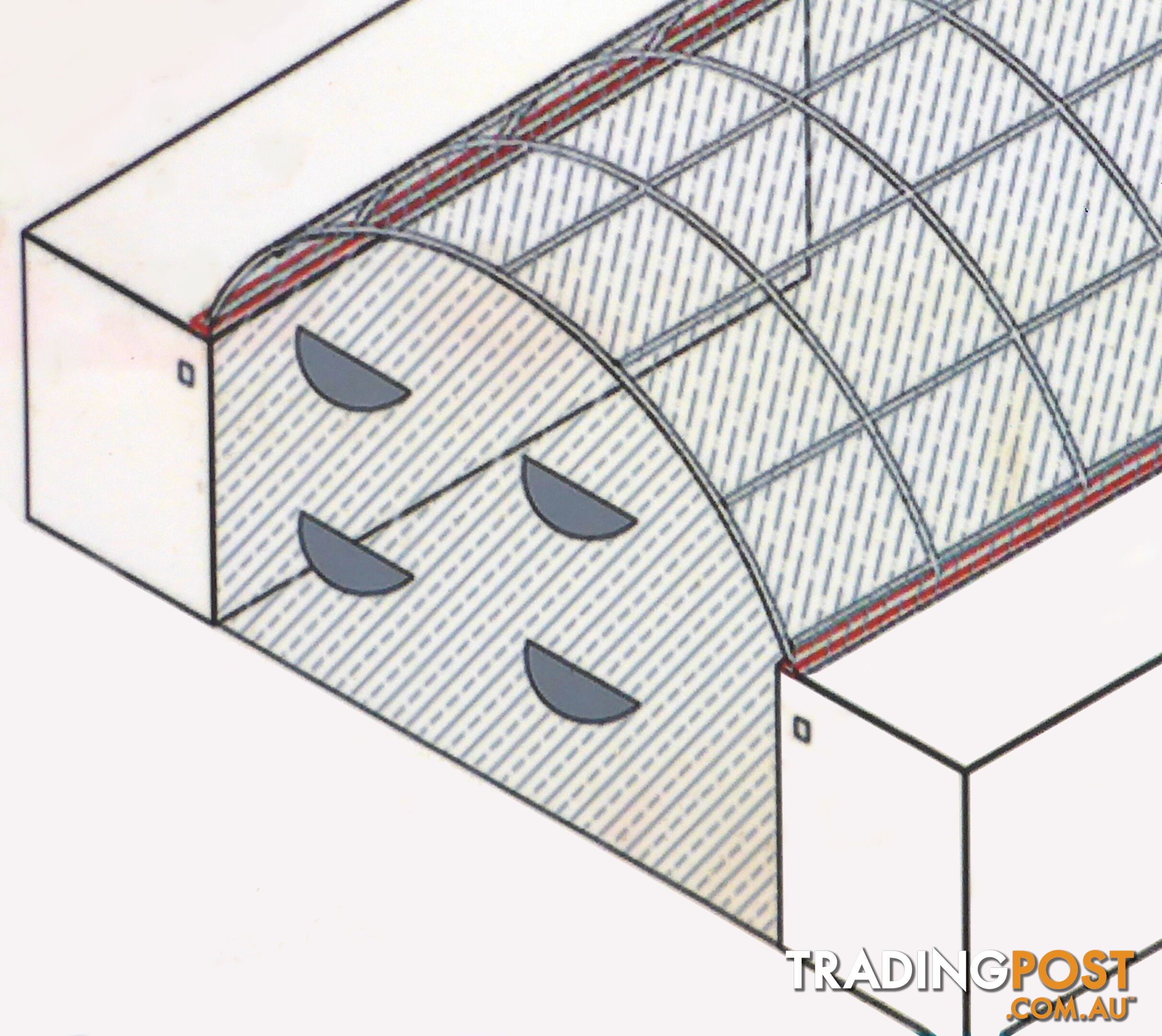 New Rear End Wall for 6m wide Container Shelter Dome