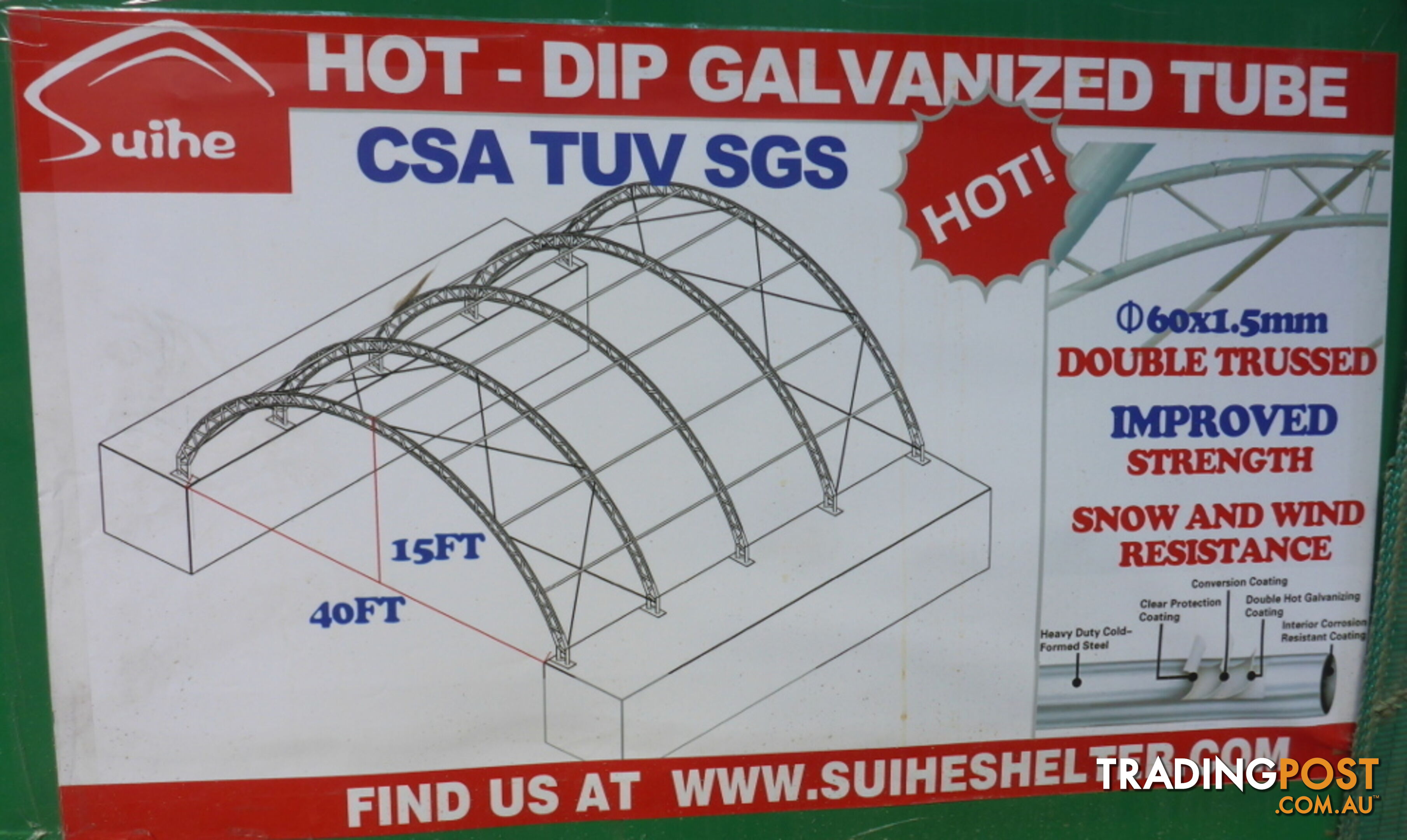 New 12m x 12m Double Trussed Container Shelter Workshop Igloo Dome