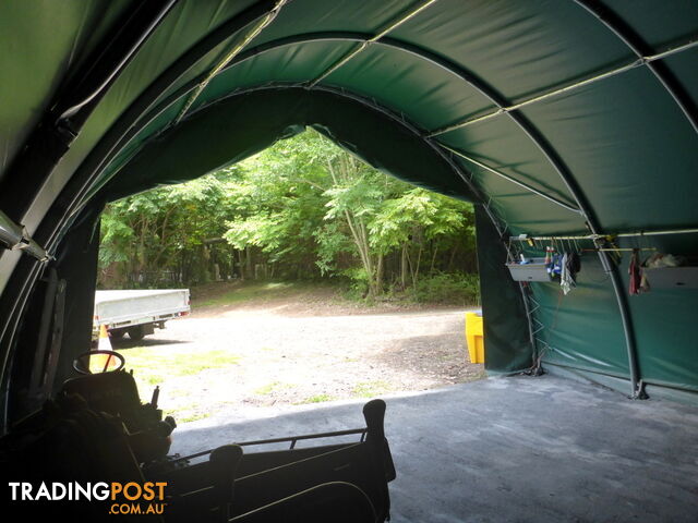 37m2 Workshop Storage Shelter Building 6m x 6m x 3.6m in Forest Green Cover