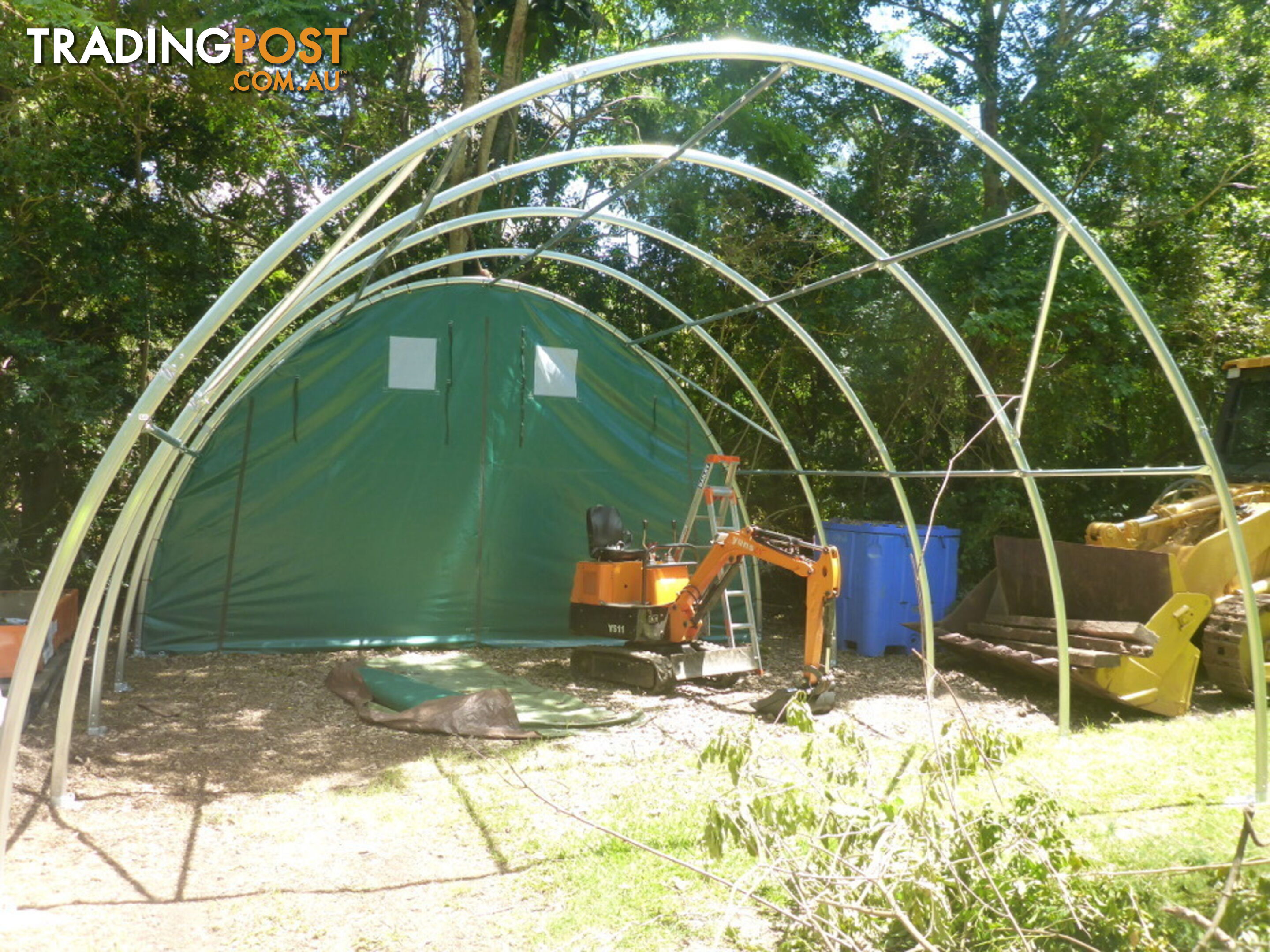 37m2 Workshop Storage Shelter Building 6m x 6m x 3.6m in Forest Green Cover