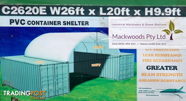 New 8m x 6m Container Shelter Workshop Igloo Dome with End Wall