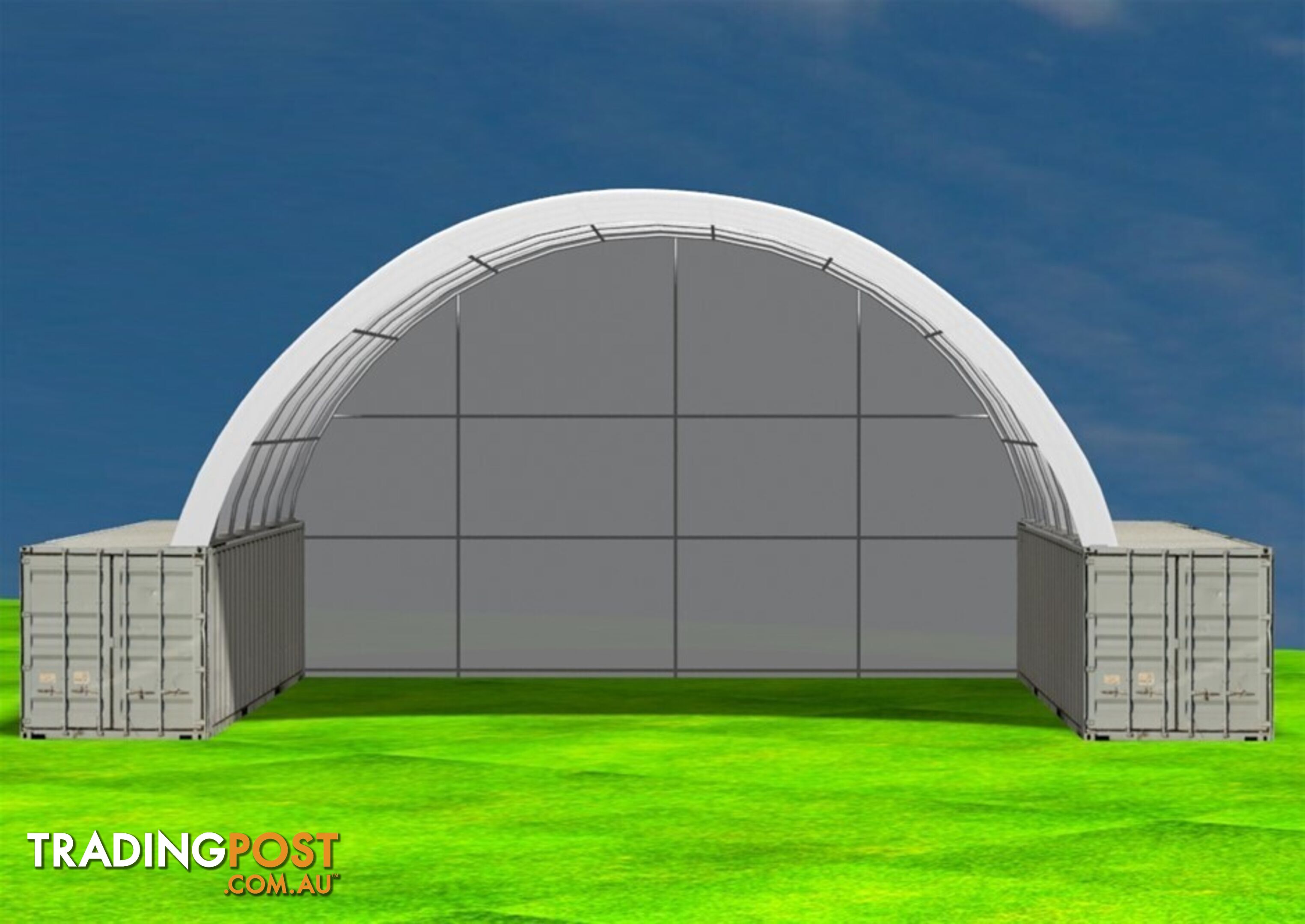 New 12m x 12m Container Shelter Workshop Igloo Dome with End Wall