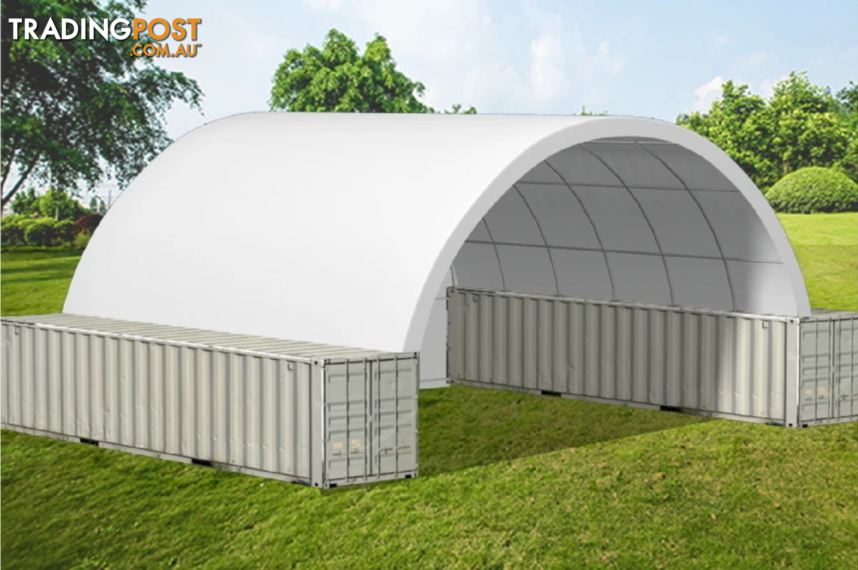 New 12m x 12m Container Shelter Workshop Igloo Dome with End Wall