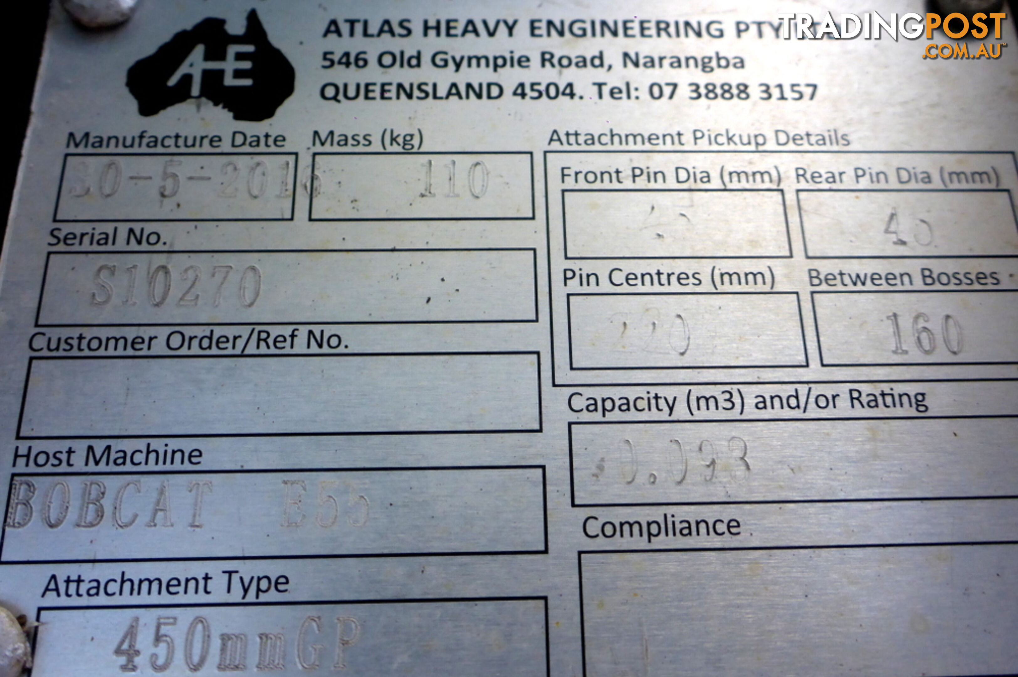 New 3-7 ton (45mm pin, 220mm CtoC) 450mm AHE Excavator Digging GP Bucket