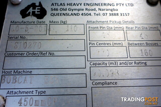 New 3-7 ton (45mm pin, 220mm CtoC) 450mm AHE Excavator Digging GP Bucket