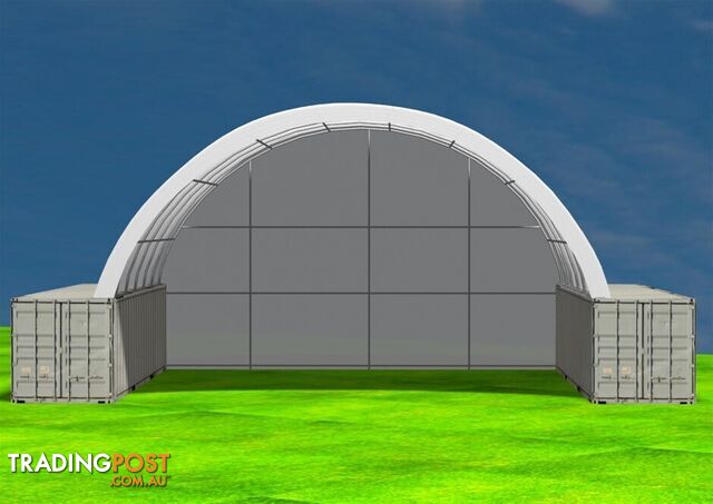 New 12m x 12m Container Shelter Workshop Igloo Dome with End Wall