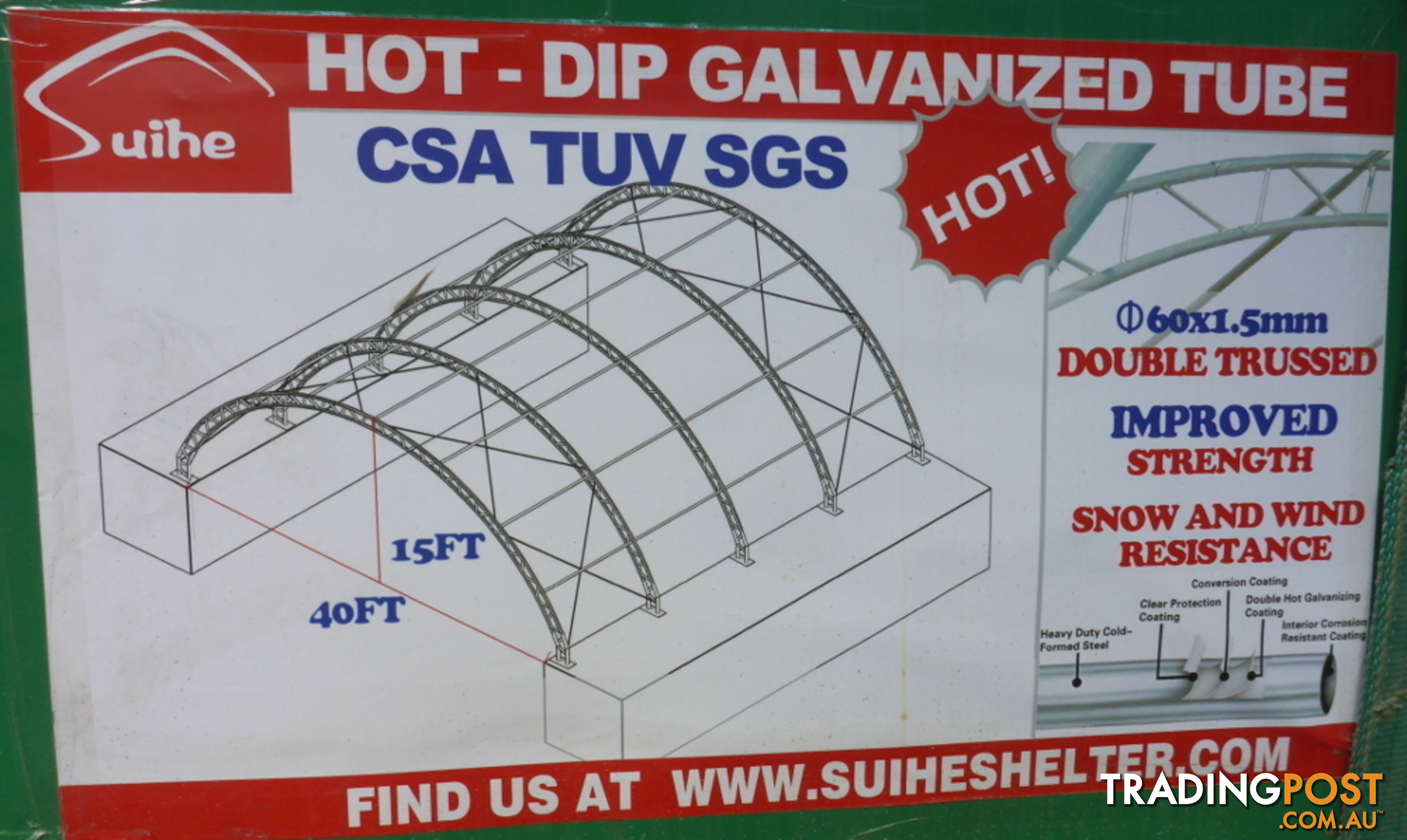 New 12m x 12m Double Trussed Container Shelter Workshop Igloo Dome