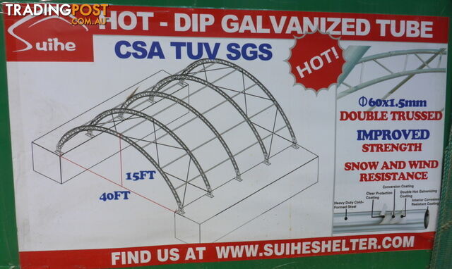 New 12m x 12m Double Trussed Container Shelter Workshop Igloo Dome