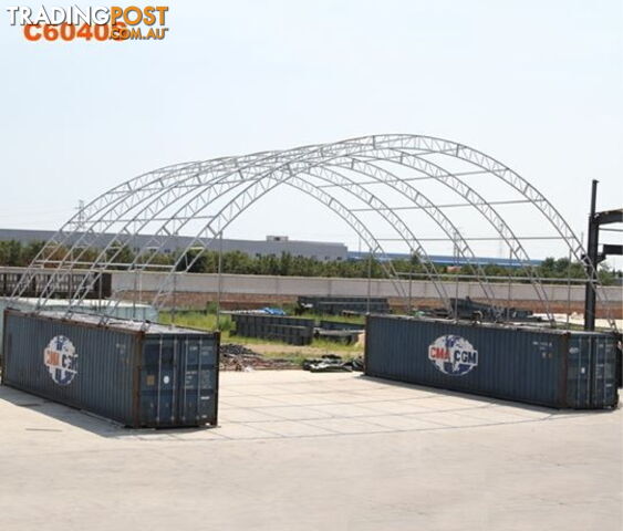 New 18m x 12m Double Trussed Container Shelter Workshop Igloo Dome