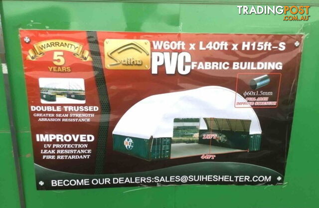 New 18m x 12m Double Trussed Container Shelter Workshop Igloo Dome