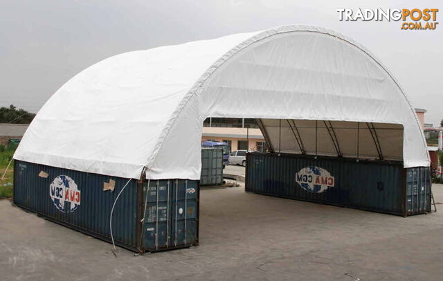 New 18m x 12m Double Trussed Container Shelter Workshop Igloo Dome