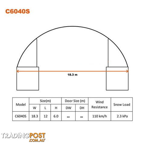 New 18m x 12m Double Trussed Container Shelter Workshop Igloo Dome