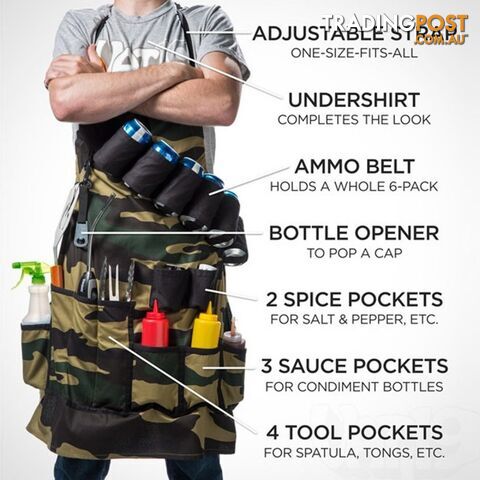 The Grill Sergeant Apron with Built In Bottle Opener