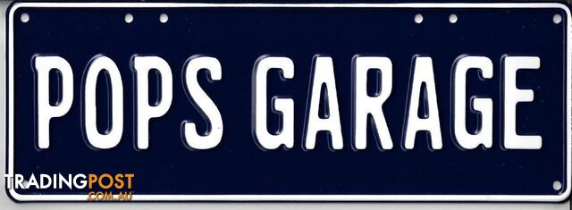 Pop's Garage Novelty Number Plate