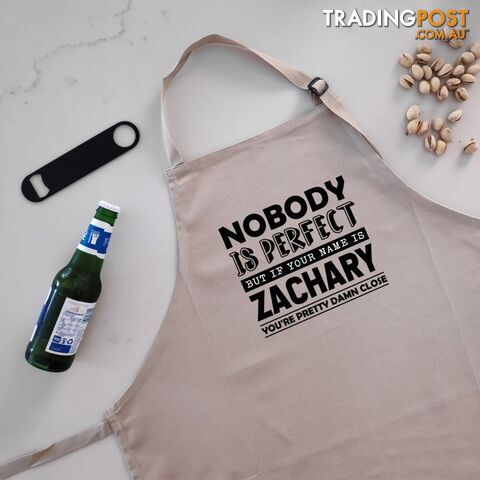 Nobody Is Perfect - Personalised Beige Apron