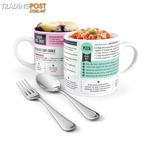 Grub Mugs Microwave Recipe Mug - Set of 2 Sweet & Savoury