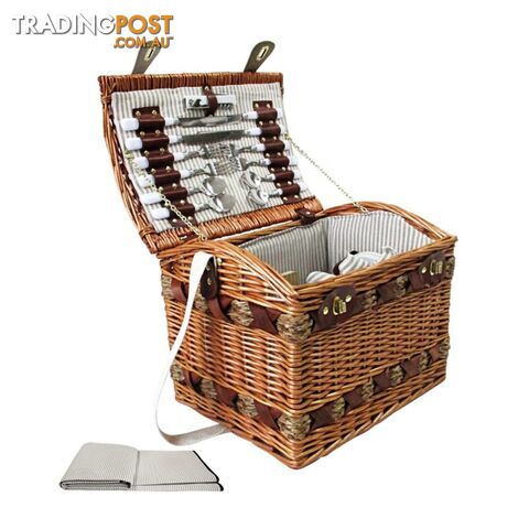 Picnic Basket with Accessories and Cheese Board for 4 Persons