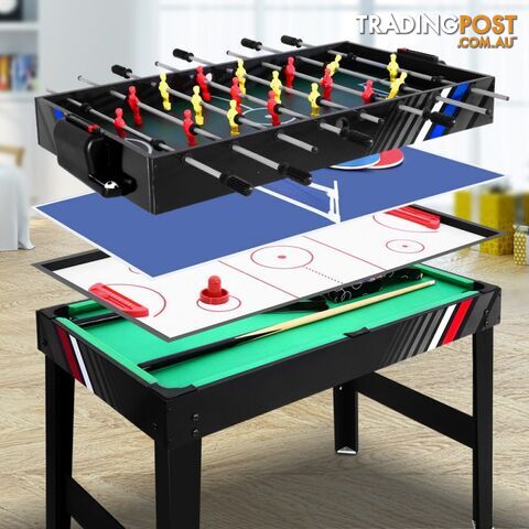 4-In-1 Foosball Table with Table Tennis, Air Hockey & Pool - 120cm