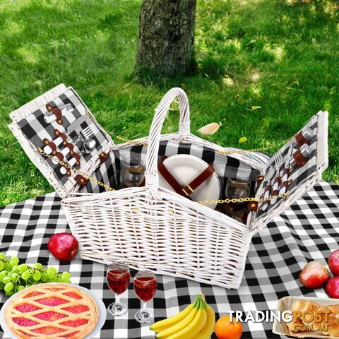 Alfresco Picnic Wicker Basket with Accessories for 2 Person