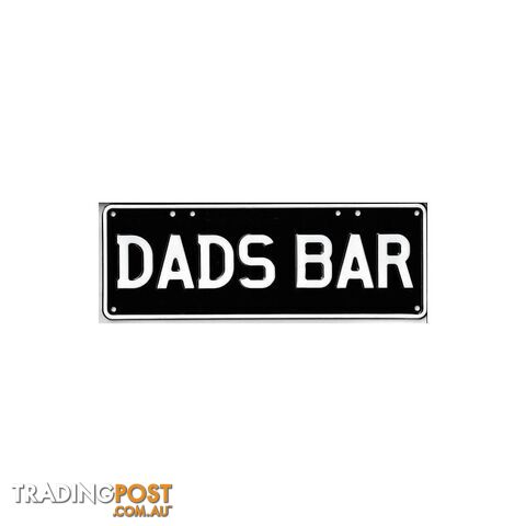 Dad's Bar Novelty Number Plate