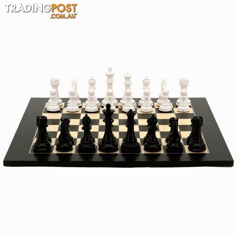 Black and White Weighted Chess Set by Dal Rossi Italy