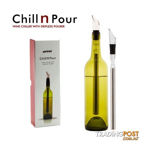 Chill n' Pour - Wine Chiller and Dripless Pourer in One