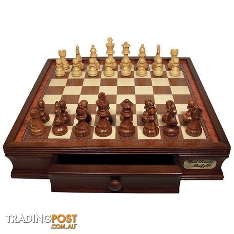 Wooden Chess Set with Drawers by Dal Rossi Italy