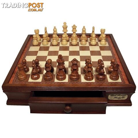 Wooden Chess Set with Drawers by Dal Rossi Italy