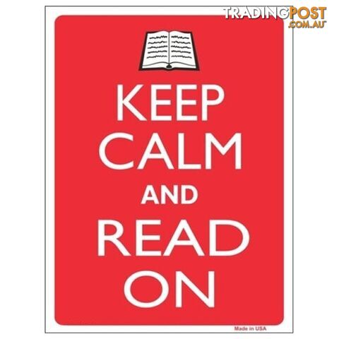 Keep Calm and Read On Tin Sign