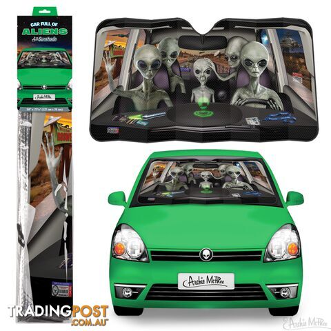 Car Full Of Aliens Auto Sunshade