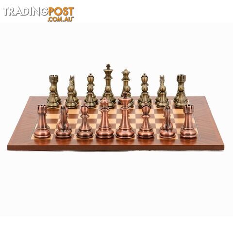 Bronze and Copper Weighted Chess Set by Dal Rossi Italy