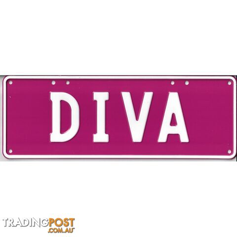 Diva Novelty Number Plate