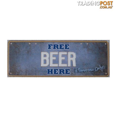 Free Beer Here Number Plate
