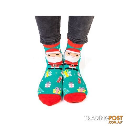 Christmas Santa Feet Speak Socks