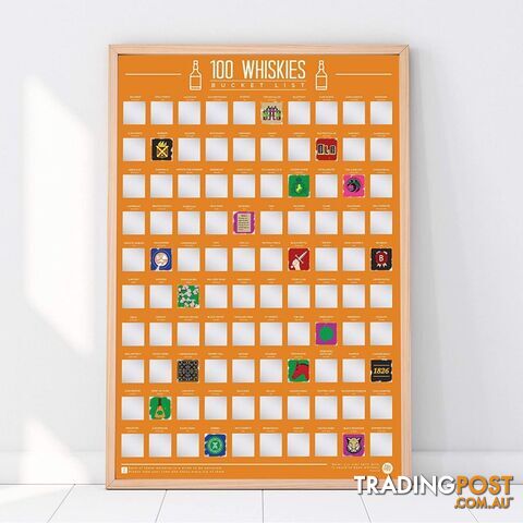100 Whiskies Scratch Off Bucket List Poster by Gift Republic