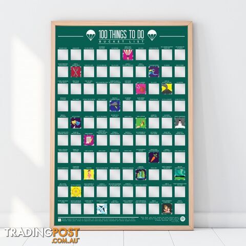 100 Things To Do Scratch Off Bucket List Poster by Gift Republic