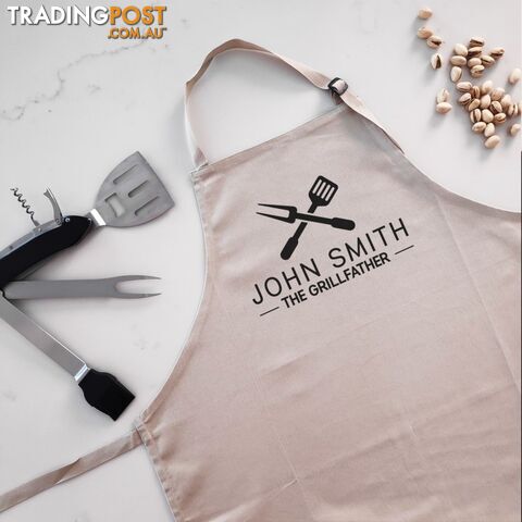 The Grillfather - Personalised Apron Beige