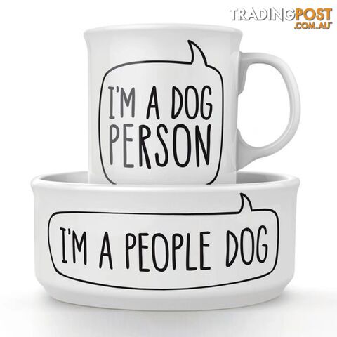Dog Person Ceramic Mug and Pet Bowl Set
